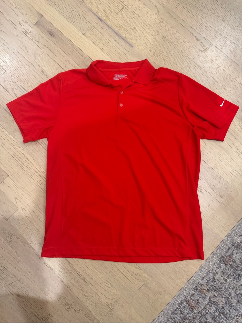 Nike Men's Red Short-Sleeve Dri-FIT Polo